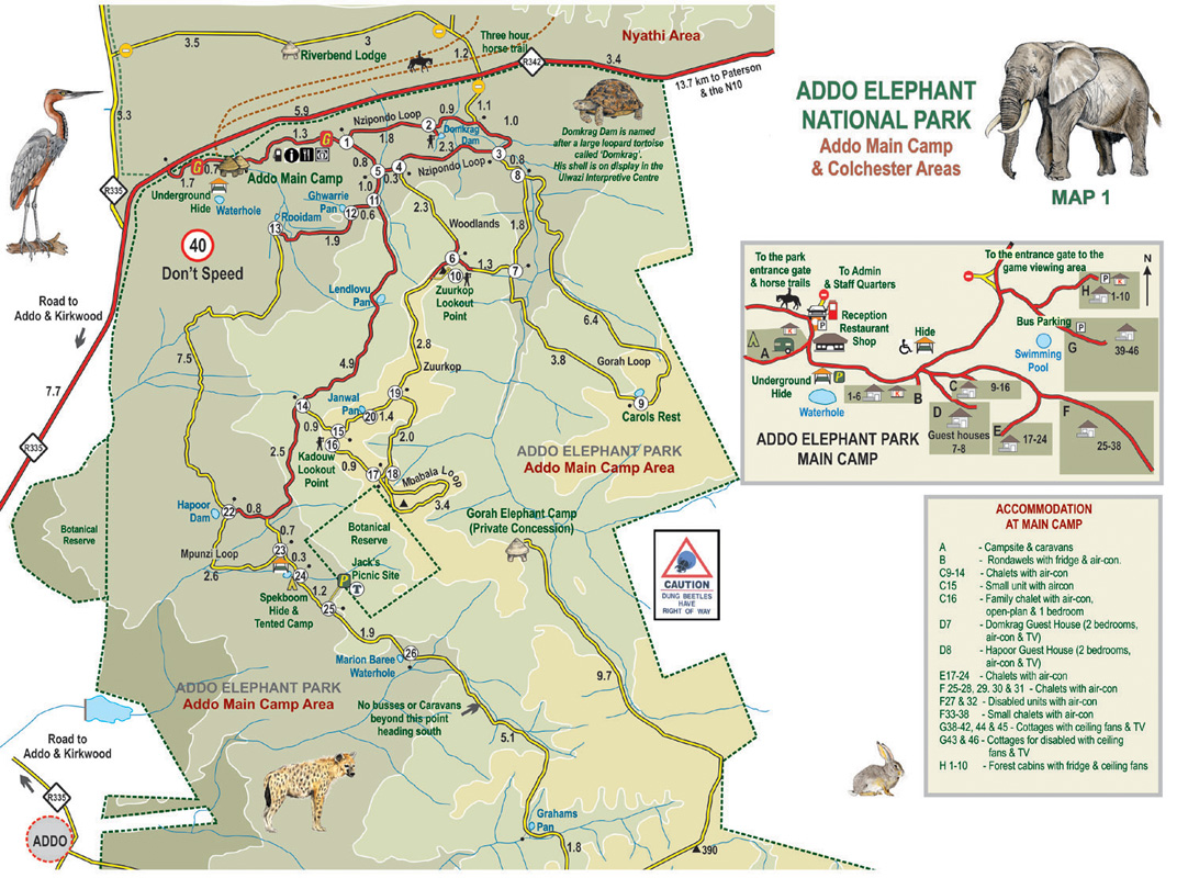 mappa Addo Elephant National Park